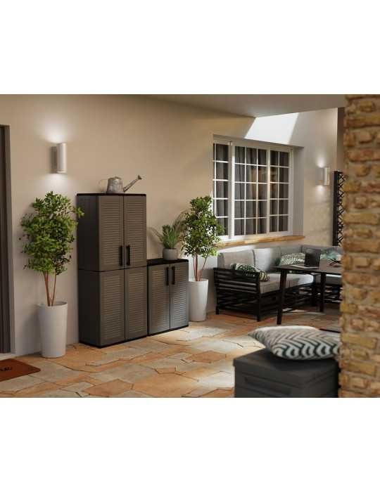 Armario Alto Línea Easy de Polipropileno Gris Oscuro, 68 x 37 x 163 cm ART PLAST