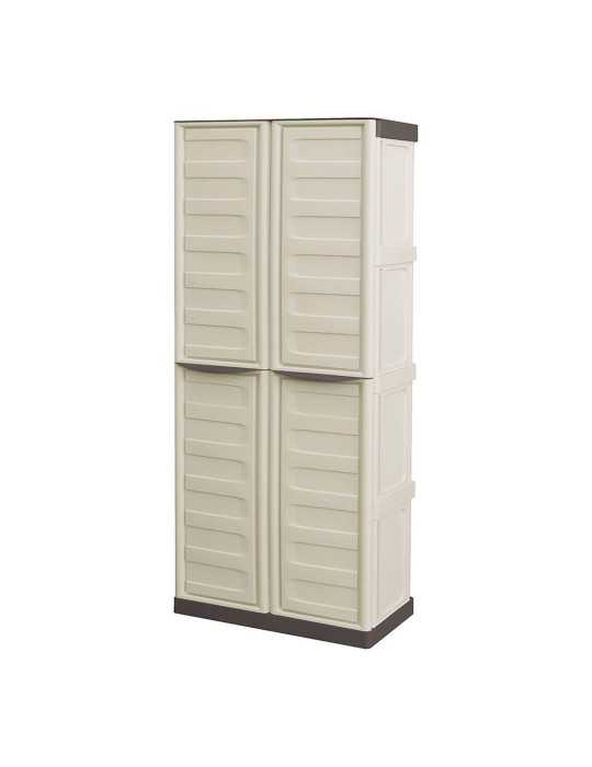 Armario Alto Línea Spazio de Polipropileno Beige y Marrón, 70 x 39 x 165 cm ART PLAST