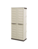 Armario Alto Línea Spazio de Polipropileno Beige y Marrón, 70 x 39 x 165 cm ART PLAST