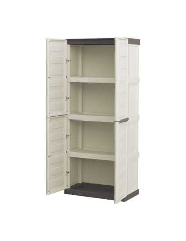 Armario Alto Línea Spazio de Polipropileno Beige y Marrón, 70 x 39 x 165 cm ART PLAST 2