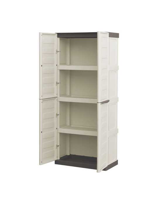 Armario Alto Línea Spazio de Polipropileno Beige y Marrón, 70 x 39 x 165 cm ART PLAST