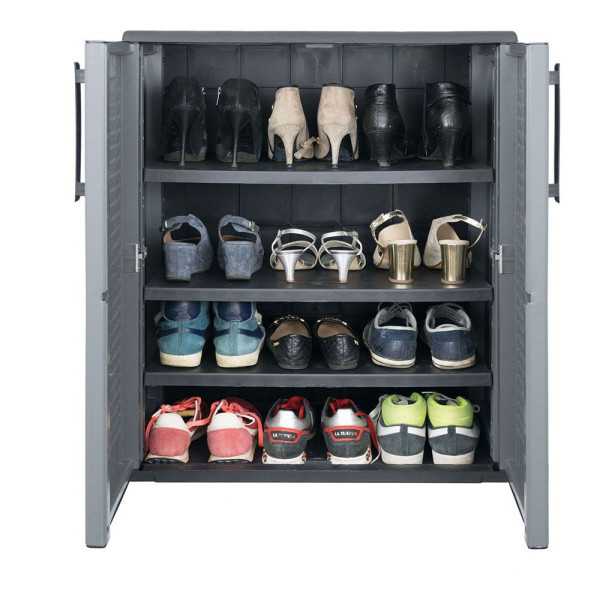 Armario Bajo Línea Easy para Zapatos de Polipropileno Gris Oscuro, 68 x 37 x 84 cm ART PLAST