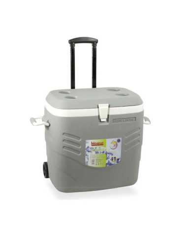 Nevera de Camping 41 l Color Gris con Ruedas HIDALGO