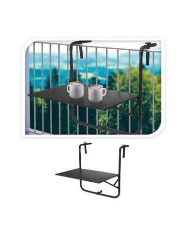 Mesa Plegable para Balcón Color Negro 60 x 43 cm AMBIANCE 2