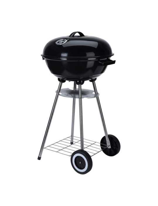 Barbacoa de Carbón de Pie con Tapa y Ruedas, Ø46 x 84 cm BBQ COLLECTION