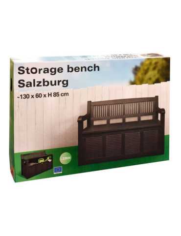 Banco de Jardín Salzburg Gris Oscuro con Cajón de Almacenaje 280 L, 130 x 60 x 85 cm 2