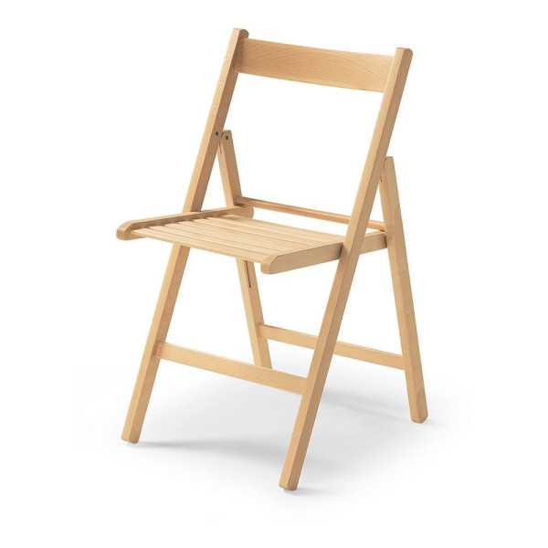 Silla Plegable de Madera Natural 79x42,5x47,5cm