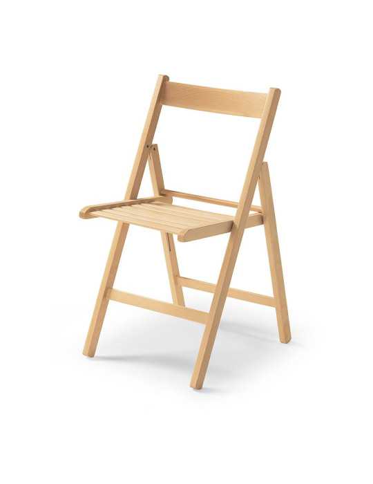 Silla Plegable de Madera Natural 79x42,5x47,5cm