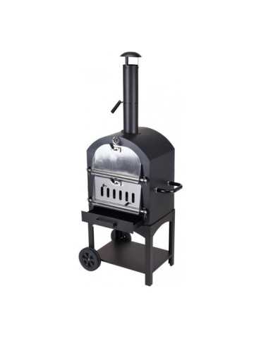 Barbacoa de Carbón con Horno de Piedra 44,5 x 65 x 158 cm VAGGAN