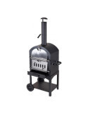 Barbacoa de Carbón con Horno de Piedra 44,5 x 65 x 158 cm VAGGAN