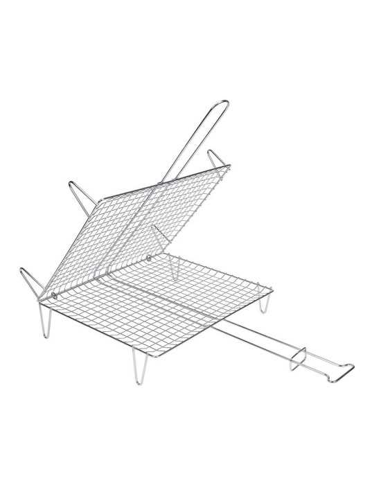 Parrilla Doble para Pescado con Acabado Zincado 40 x 45 cm SAUVIC