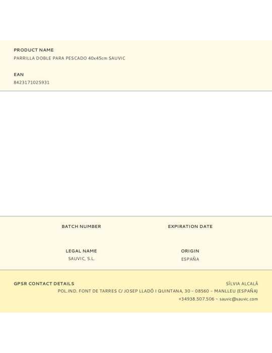Parrilla Doble para Pescado con Acabado Zincado 40 x 45 cm SAUVIC