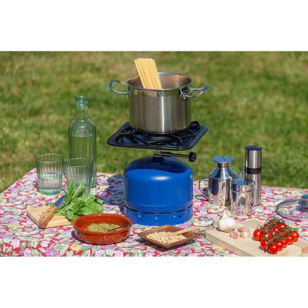 Fogón de Camping Pop Classic Black para Botella Azul, 26,5 x 26,5 x 5,5 cm BUTSIR