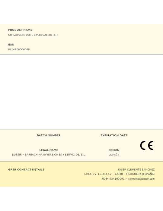 Kit Soplete 108 L SBCB5021 BUTSIR