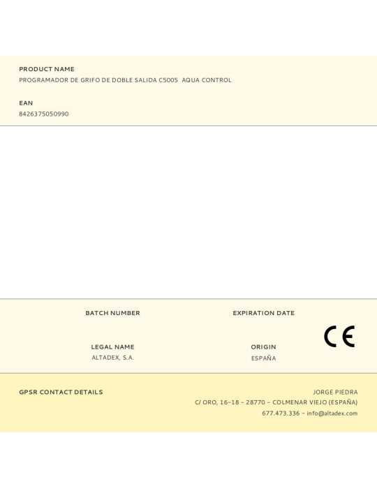 Programador de Grifo Doble Via C5005, Blister AQUA CONTROL