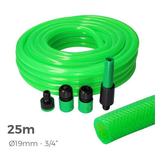 Kit Manguera de Jardín Estandar Ø19 mm, ¾ pulg, 25 m EDM