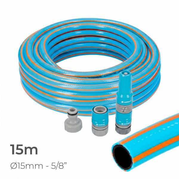 Kit Manguera de Jardín Pro Ø15 mm, 5/8 pulg, 15 m EDM