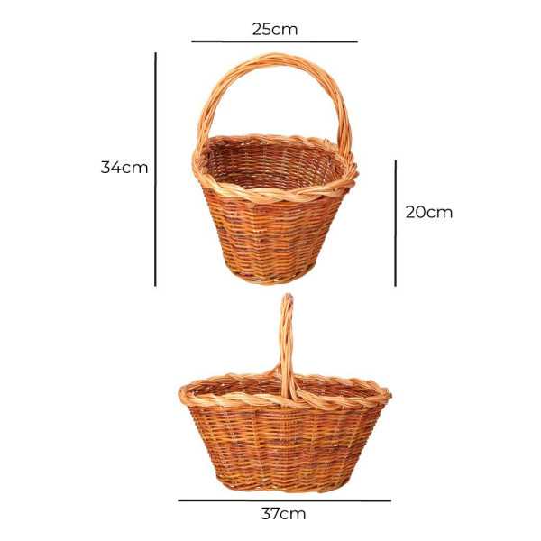 Cesta Mimbre 37x25x20cm Altura con Asa 34cm BASICS