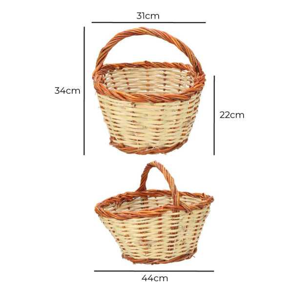 Cesta Caña 44x31x22cm Altura con Asa 34cm BASICS