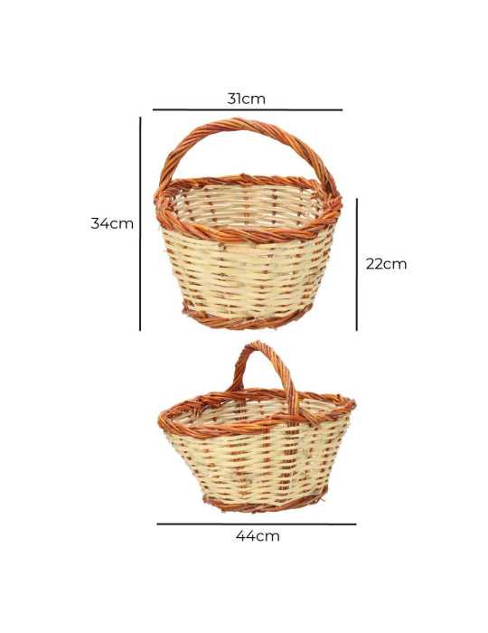 Cesta Caña 44x31x22cm Altura con Asa 34cm BASICS