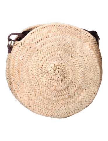Bolso Redondo de Palma con Asa Regulable de Piel BASICS