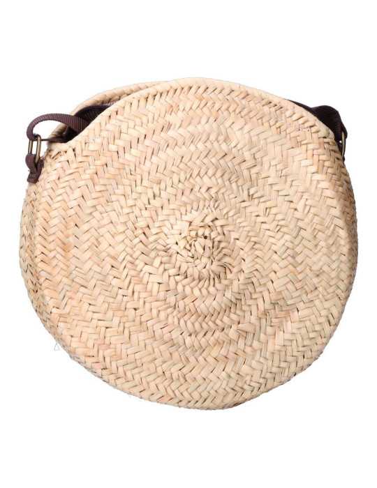 Bolso Redondo de Palma con Asa Regulable de Piel BASICS