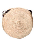 Bolso Redondo de Palma con Asa Regulable de Piel BASICS