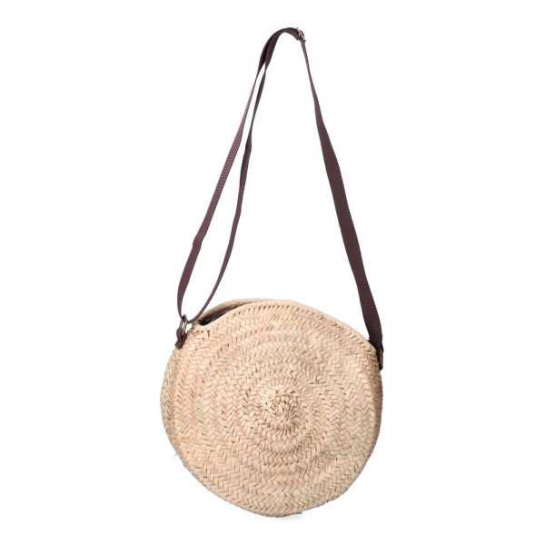 Bolso Redondo de Palma con Asa Regulable de Piel BASICS