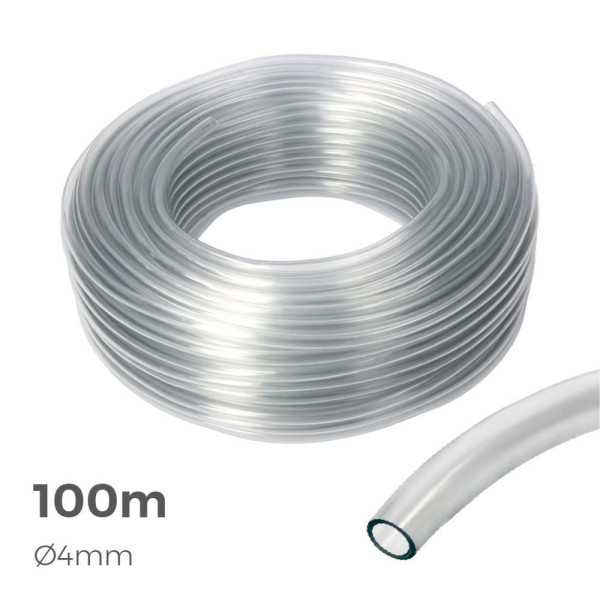 Manguera de Cristal Transparente Ø4 mm x 100 m EDM