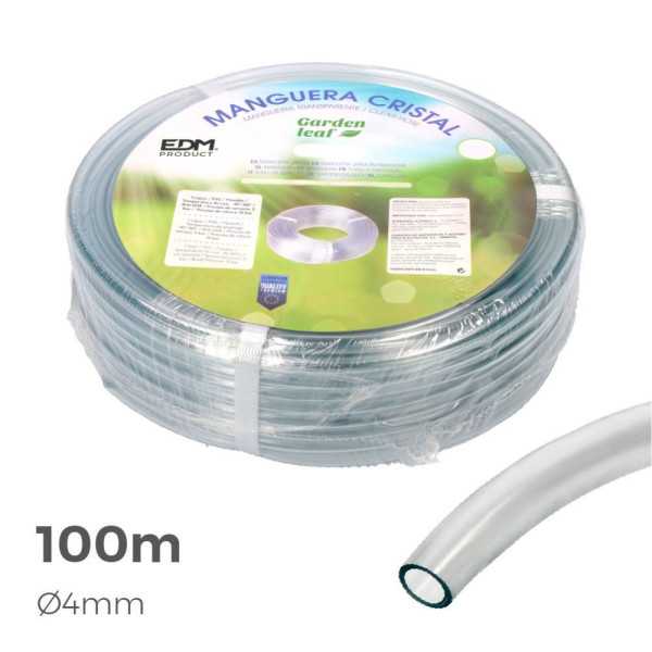 Manguera de Cristal Transparente Ø4 mm x 100 m EDM