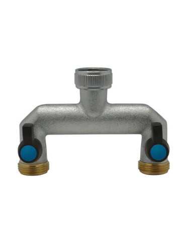 Distribuidor de 2 Vías con Válvulas para Grifo de Rosca AQUA CONTROL