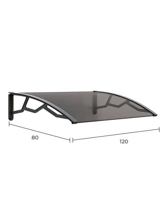Marquesina Alveolar de Policarbonato Ahumado de 4 mm con Soportes Gris Oscuro, 80 x 120 cm ART PLAST