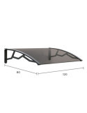 Marquesina Alveolar de Policarbonato Ahumado de 4 mm con Soportes Gris Oscuro, 80 x 120 cm ART PLAST