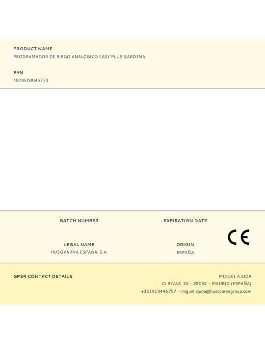 Programador de Riego Analógico Easy Plus GARDENA