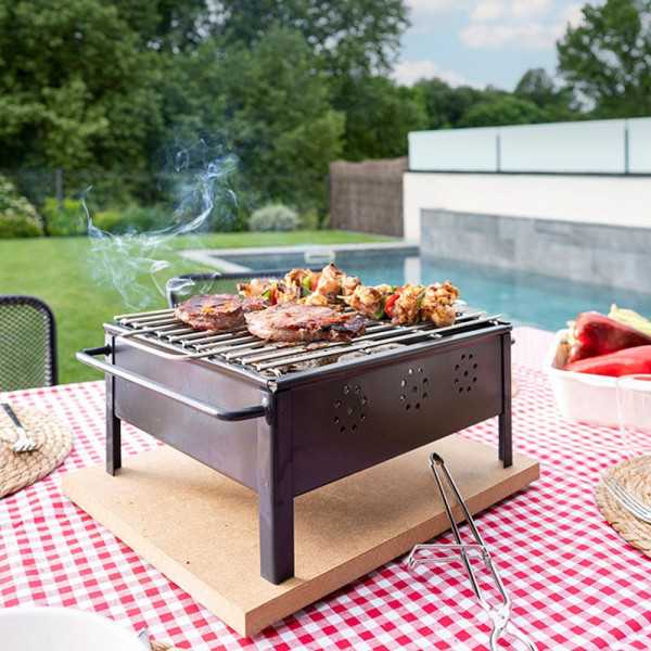 Barbacoa de Sobremesa con Parrila Inoxidable 25 x 20 cm SAUVIC