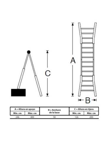 Escalera Telescopica de Acero 4+4 EDM 2