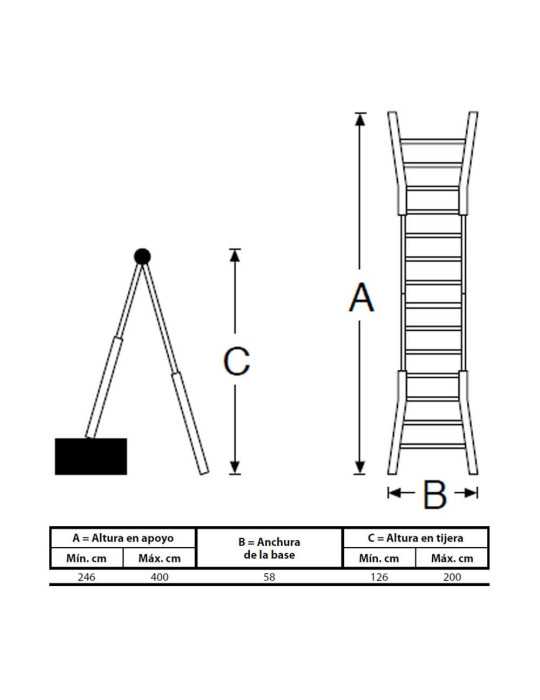 Escalera Telescopica de Acero 4+4 EDM