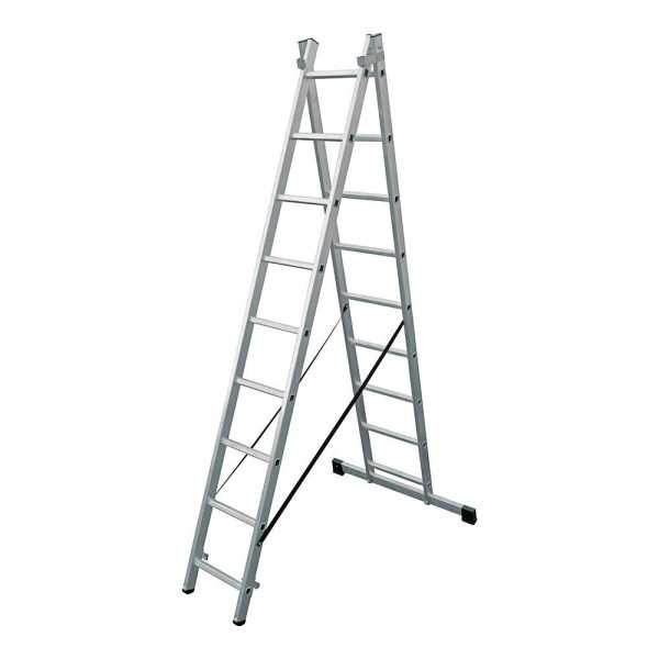 Escalera Transformable de Aluminio 2 x 9 Peldaños EDM