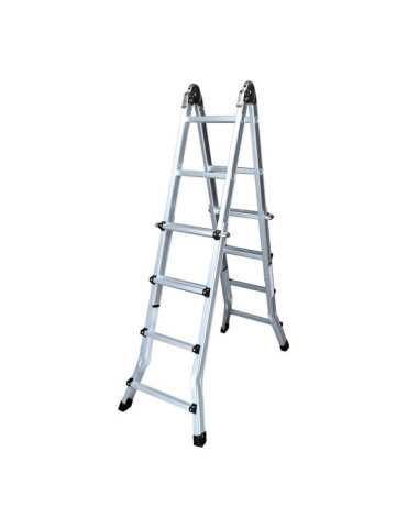 Escalera Multifunción Telescópica de Aluminio 4 + 4 Peldaños EN131 EDM