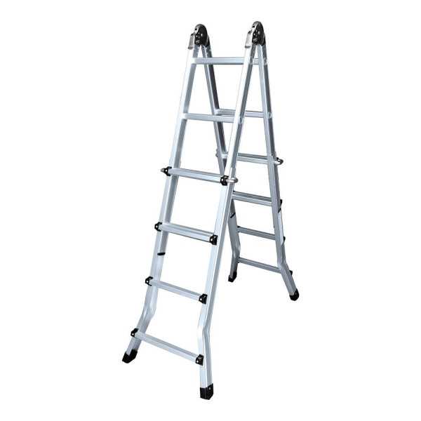 Escalera Multifunción Telescópica de Aluminio 4 + 4 Peldaños EN131 EDM