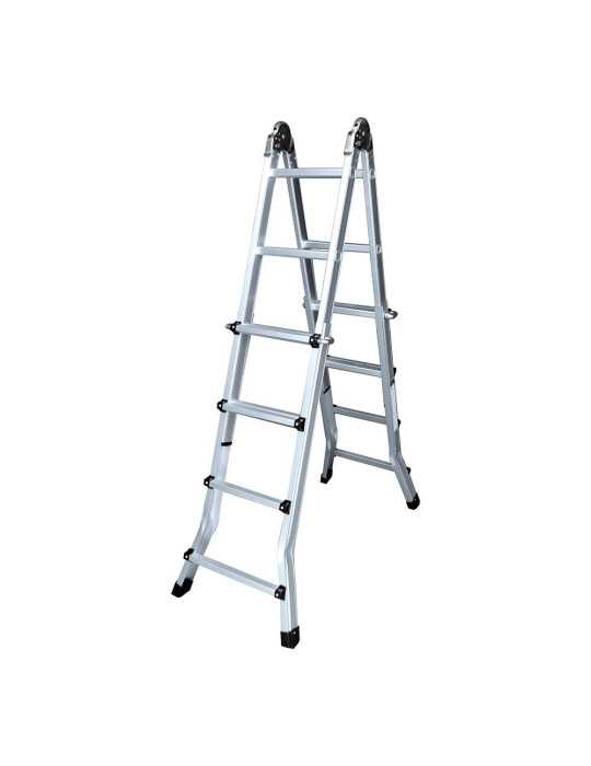 Escalera Multifunción Telescópica de Aluminio 4 + 4 Peldaños EN131 EDM