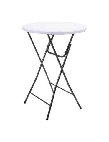 Mesa Redonda Plegable Color Blanco Ø80 x 110 cm