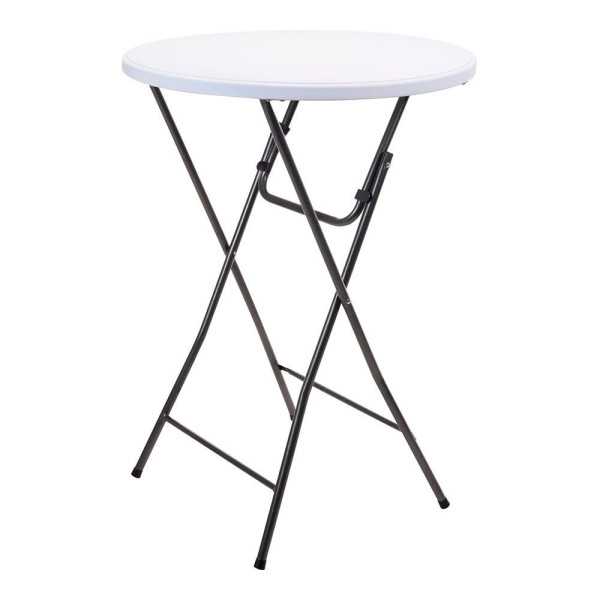Mesa Redonda Plegable Color Blanco Ø80 x 110 cm