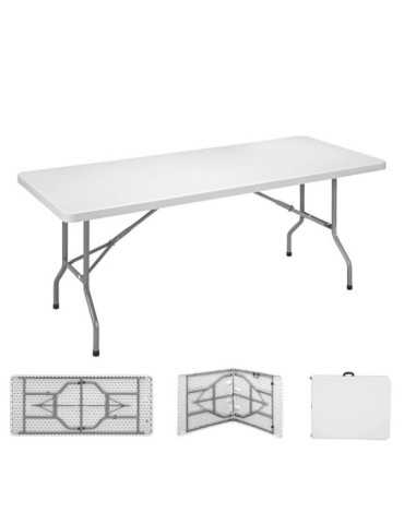 Mesa Plegable 180 x 74 x 74 cm Tubo Ø22 x 1.0 mm, Blanca EDM