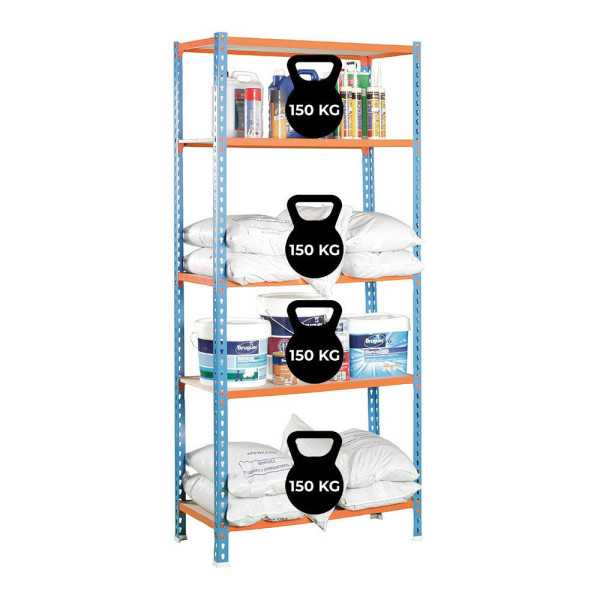 Estanteria Metalica sin Tornillos con Aglomerado Maderclick 5/400 SIMON RACK
