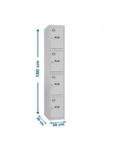 Taquilla Metalica Pro Simonlocker 1/4 300 Desmontada 4 Departamentos 30x50x180cm SIMON RACK 2