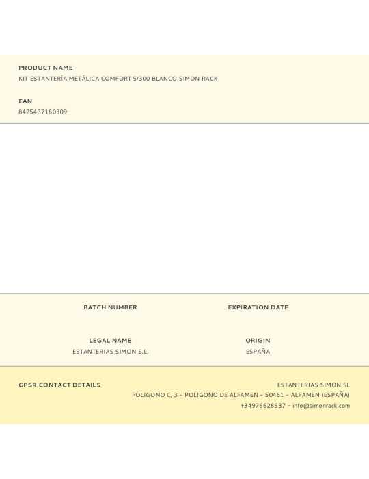Kit Estantería Metálica Comfort 5/300 Blanco SIMON RACK