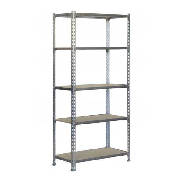 Estantería Metálica sin Tornillos Maderclick 5/400 Galva/Madera SIMON RACK