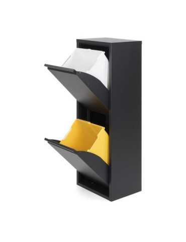 Armario Metalico Reciclaje 2 Cajones Negro 92 x 35 x 25 cm JOBGAR