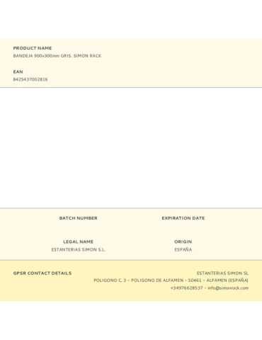 Lote de 10 Unidades Bandeja 900x300mm Gris. SIMON RACK 2